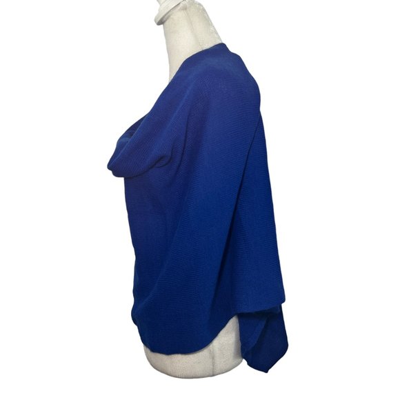 Like new Investments Royal Blue 3-Way Topper Poncho Sweater One Size - Picture 3 of 5